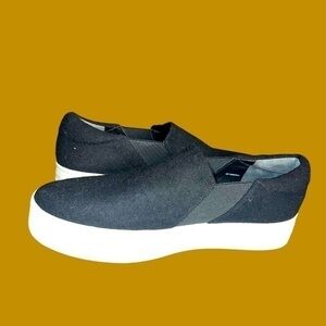 ▶️ Vince ◀️ Women's Warren Flannel Wool Platform Sneaker Slip On Black EU 41